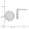 thumbnail image 2 of 925 Sterling Silver Cubic Zirconia Flower Post Earrings Stud Earring for Women, 2 of 2