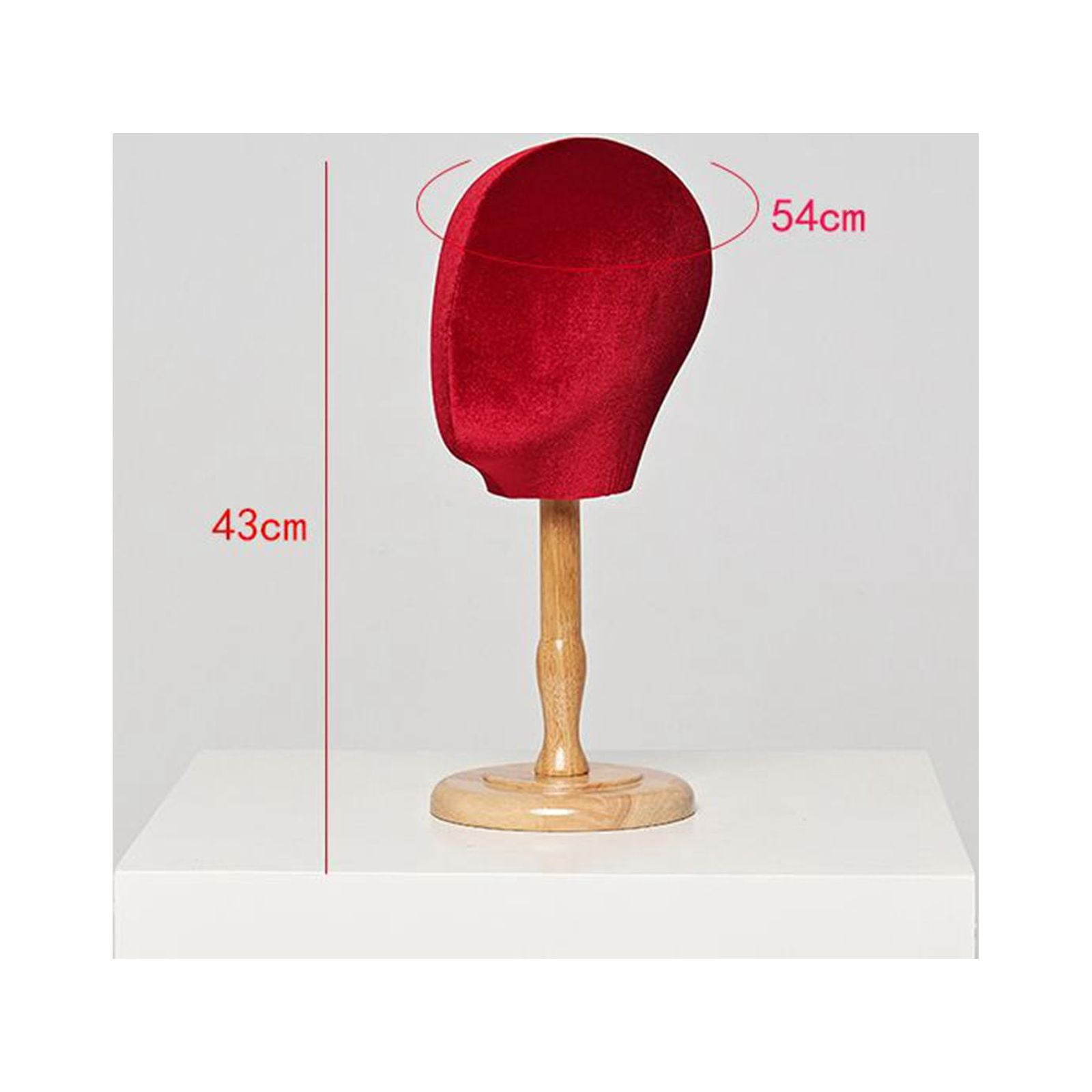 Hat Head Display Multipurpose Mannequin Head Model for Home Salon and Travel Red Short Base
