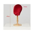 thumbnail image 5 of Cabeza de maniquí con exhibición de sombrero, modelo de cabeza de maniquí, portátil de mesa con Base de madera Base Corta Roja Yuyangstore Cabeza de maniquí, 5 of 5