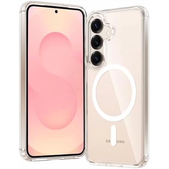 KOMI pour Samsung Galaxy S25 Case : pour Galaxy S24 Case Military Grade Drop Protection Anti Yellowing Cell Phone Étui - Rugged Shockproof Protective Bumper Transparent Cases Clear Magnetic
