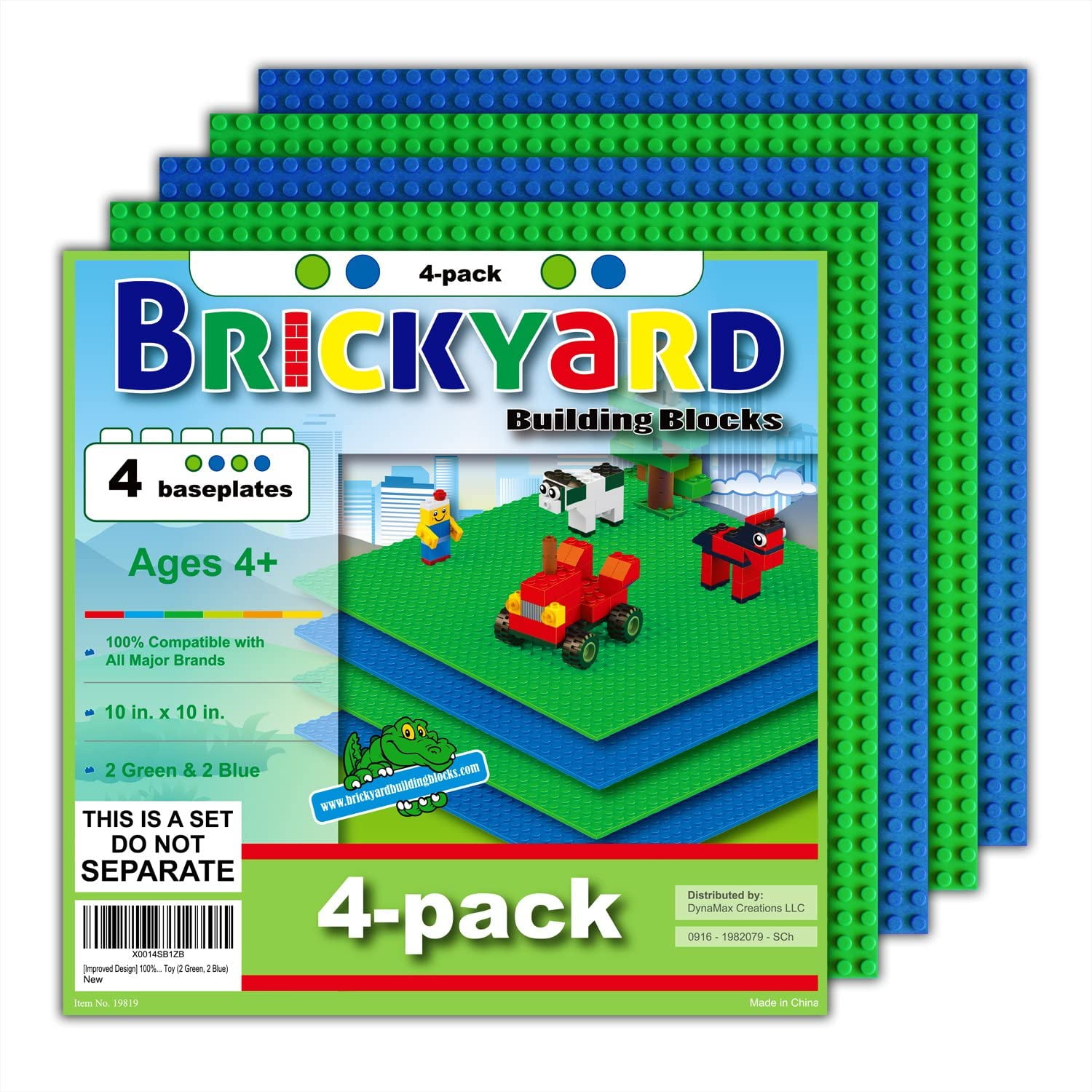 6 Pack 10" x 10" Building Blocks Base Plates Building Bricks Plastic Baseplates 