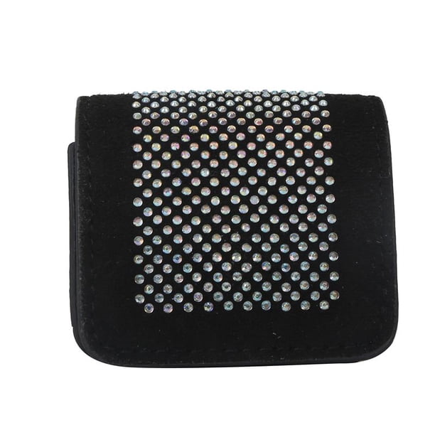 Bolsos cruzados para mujer Cadena Mini Diamantes simples Flap Ladies Purse (Negro)