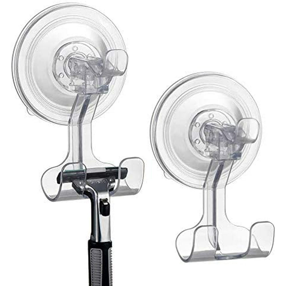 Suction Cup Hooks 2 Pack Razor Holder for Shower Reusable Shower Hooks