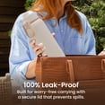 thumbnail image 5 of Bentgo Flip 2-in-1 Straw & Chug Leak-Proof Insulated Water Bottle, 24 fl oz (Cafe Au Lait), 5 of 7