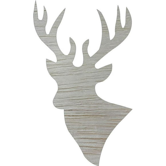 Unfinished Wood Deer Head Cutout