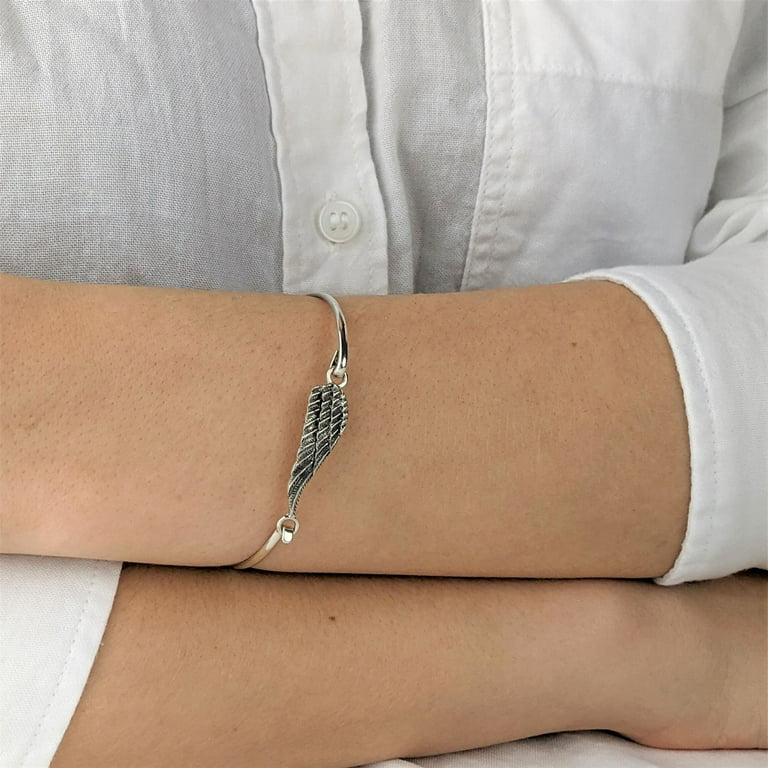 Silverly Women's 925 Sterling Silver Thin Angel Wing