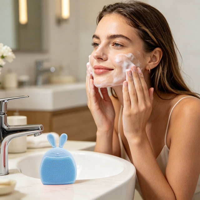Silicone Cleansing Brush Facial Cleanser Manual Silicone Massage Cleansing Brush