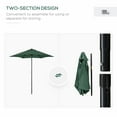 thumbnail image 4 of Outsunny 6.6FT Patio Umbrella, Outdoor Parasol with 6 Solid Ribs, Green, 4 of 10
