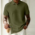 thumbnail image 4 of Rvwovn Men's Jacquard Button Up Shirt – Short Sleeve Knit Business Casual Collared Top, 4 of 7