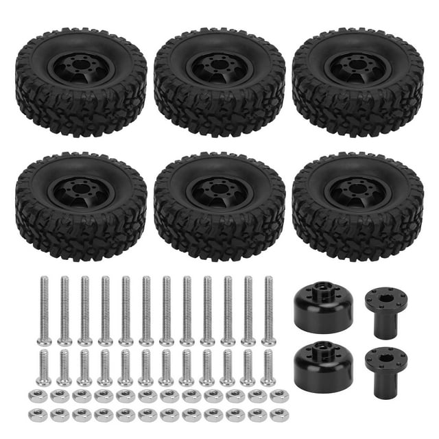 Pneus et Roues de Voiture RC, Pneus de Voiture RC Résistance à l'Abrasion de Remplacement Bonne Adhérence pour WPL B14 B24 B16 B36 Noir