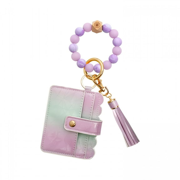 TELOLY Keychain Wallet,Soft Silicone Wristlet Wallet Women, Leather Wristlet Wallets for Women