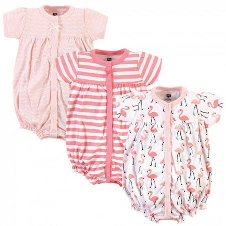 

Hudson Baby Infant Girl Cotton Rompers 3pk Coral Flamingo 18-24 Months