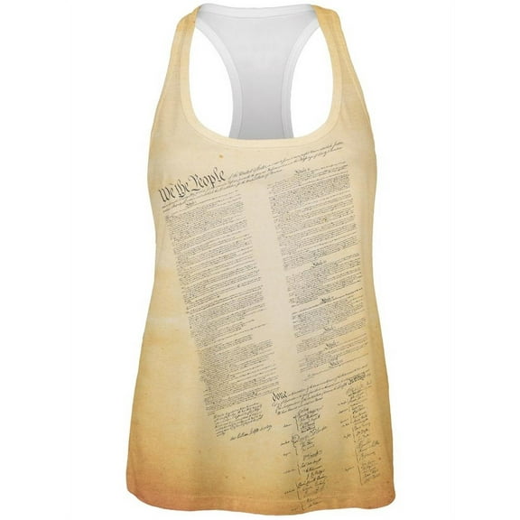 Constitution United States America All Over Womens Work Out Tank Top - X-Large