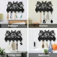thumbnail image 4 of Wood & Iron Wall Mounted Hook Hangers Decorative Organizer Rack with 2Pcs Screws 5 Hooks for Bag Clothes Key Scarf Hanging Holder Wolf 200x300x7mm., 4 of 9