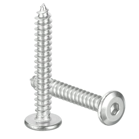 M5 x 35mm (25 Pack) 304 Stainless Steel Flat Round Socket Head Wood Screws