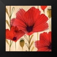 thumbnail image 2 of Berg, Margaret 12x12 Black Modern Framed Museum Art Print Titled - Wild Poppies II, 2 of 5