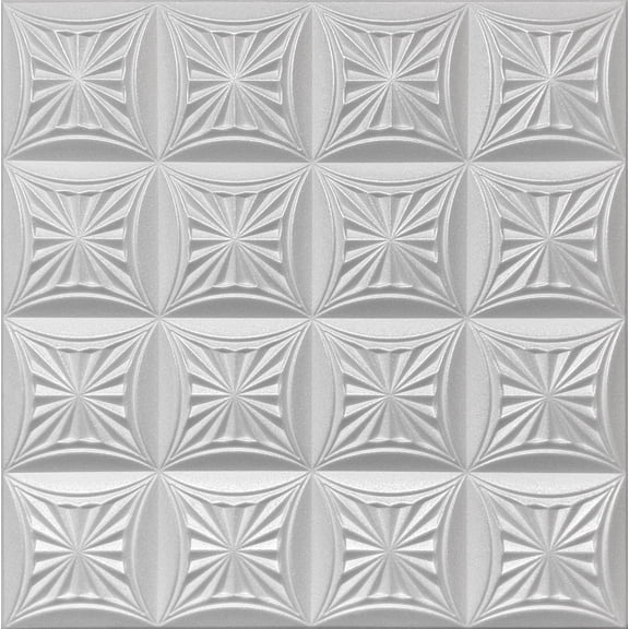 20x20 Styrofoam Ceiling Tiles Glue-Up Decorative Panels for Easy DIY Install, Home & Basement Renovation. R40 Aerial Village, Plain White, Lot/8