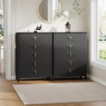 thumbnail image 6 of EastVita Fluted Dresser for Bedroom 43 Tall Storage Organizer Cabinet Living Room Hallway Entryway Black, 6 of 7