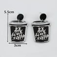 thumbnail image 4 of But First Coffee Latte Earring Earrings Dangles 3D Studs Black Goth Gothic Punk Y2K Barista Espresso Cup Mug Saucer Red Rose Cafe Art Honey Bee Bumble Leaf Foam, 4 of 7