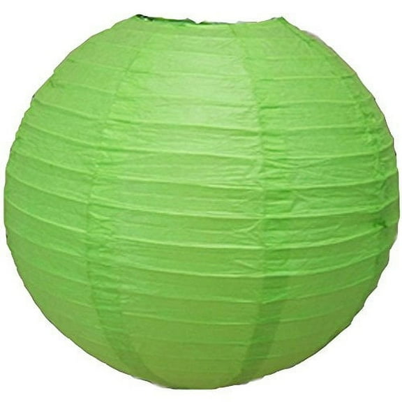 M.V. Trading LNT20ER-GG Colorful Chinese/Japanese Round Paper Lanterns with Metal Frame, 20-Inches, Grass Green