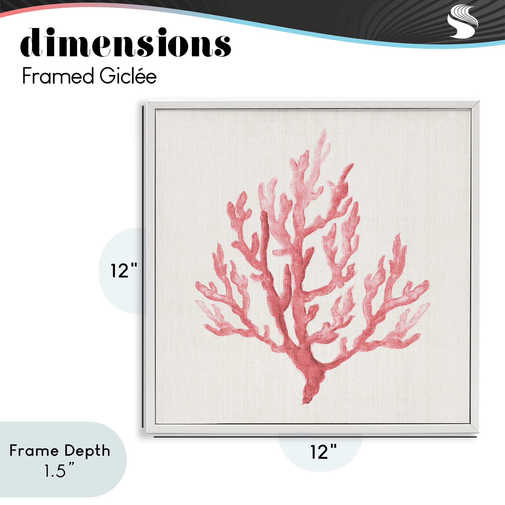 Stupell Industries Muted Pink Coral Branch White Framed Giclee Art, design by Janet Tava
