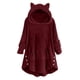 thumbnail image 2 of Puntoco Abrigo De Felpa Con Capucha De Manga Larga Con Botones De Felpa De Color Sólido Casual Para Mujer Puntoco Puntoco-5102, 2 of 6