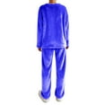 thumbnail image 3 of FDGIU Cozy Fleece Pajamas Set for Women‌, Loose Fit Winter Warm Sleepwear, Long Sleeve Winter Homewear Top & Pants, 3 of 6