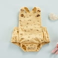 thumbnail image 2 of Lovely Baby Girls Printed Romper  Sleeveless Square Neck Buttoned Suspender Elastic Waist Jumpsuit Triangle Crotch, 2 of 7
