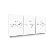 Awkward Styles Walk Humbly Bible Verse Love Mercy Scripture Wall Art Act Justly Vinyl Wall Art Bible Quotes Canvas Holy Bible Ready to Hang Bible Verse Decals Christian Home Decor Set of 3 Canvas