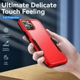 thumbnail image 6 of Heavy Duty Phone Case Designed for Apple iPhone 11 Pro Case with 1Pc Tempered Glass Screen Protector, Shockproof Dropproof Anti-Scratch Phone Case Cover for Apple iPhone 11 Pro,Red, 6 of 7