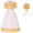 Orange-02, variant on Ugoldhm Colonial Prairie Girls Dress with Hat - Summer Short Sleeve Midi Dresses, Size 4-12