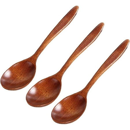 

Wooden Spoons Eco-Friendly Cutlery Soup Spoons Coffee Tea Honey Natural Wood Spoons Kitchen Accessories (3Pcs)
