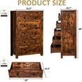 thumbnail image 3 of VANACC Farmhouse 5 Drawers Dresser, Wood Chest of Drawers for Bedroom, Living Room, Evening Glow, 3 of 9