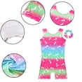 thumbnail image 4 of KYAIGUO 3-12T Kids Toddler Leotards for Girls Gymnastics with Shorts Sparkle Sleeveless Biketards Matching Hair Scrunchie, 4 of 11