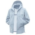 thumbnail image 2 of pstuiky camisas de manga larga para hombre, Blusa informal de color liso con capucha y manga larga raglán para hombre, resistente al sol, con cordón ajustable Tops de talla grande para hombre xxxxl, 2 of 6