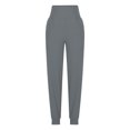 thumbnail image 5 of VgaVtl Womens Yoga Pants High Waist Pants Plus Women Gray Solid Color Fleece with Pocket Fitness Skinny Pants, 5 of 8