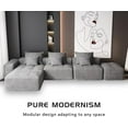 thumbnail image 3 of 170.08" Oversized Modular L Shaped Sectional Couch, Comfy Sparkling Chenille Deep Seat Sofa with Ottoman, Modern DIY Combination Tufted Sofa Couches for Living Room, No Assembly Required Gray, 3 of 11