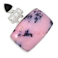 thumbnail image 1 of Rare Dendrite In Pink Opal, Peru & Black Onyx 925 Silver Pendant ALLP-5392, 1 of 1