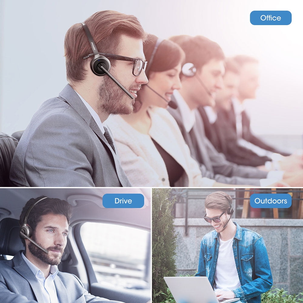 mpow m5 pro bluetooth headset advanced noise cancelling microphone