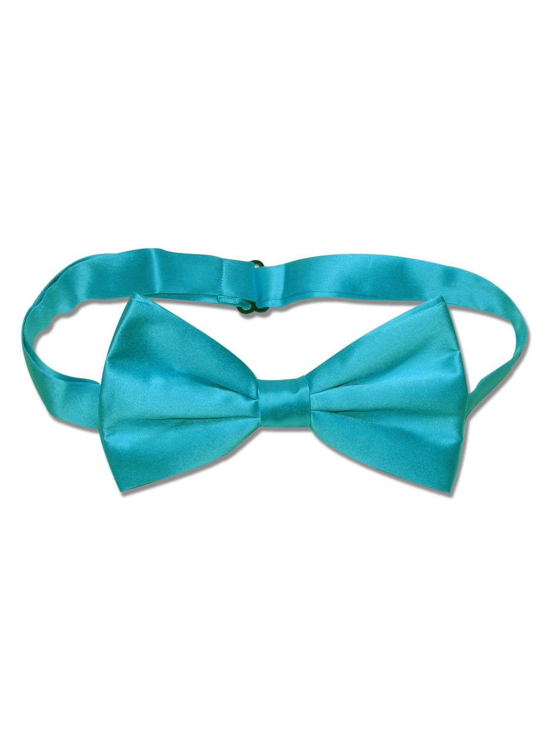 Vesuvio Napoli BowTie Turquoise Aqua Blue Paisley Mens Bow Tie & Handkerchief