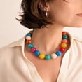 thumbnail image 4 of Faty-T Colorful Chunky Necklaces for Women Large Oversized Resin Beaded Necklace Bold Statement Chunky Choker Necklace Boho Summer Jewelry, 4 of 19