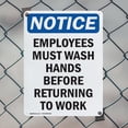 thumbnail image 5 of (2 Pack) Employees Must Wash Hands Before OSHA Notice Sign 7 Inch X 10 Inch Plastic Sign, Weather Resistant, UV Protected for Workplace, Business, and Construction Site, Made in the USA, 5 of 8