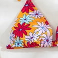 thumbnail image 5 of Aayomet Bathing Suit for Women 2 Piece Bikini Floral Print String Triangle Bikini Sets (Orange, S), 5 of 5