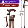 thumbnail image 3 of Switch Sticks Cognac Aluminum Folding Cane 32 to 37 Inch Height, 3 of 5