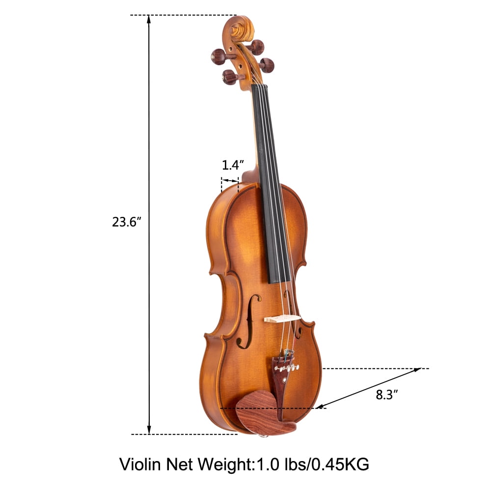 GV103 4/4 Natural Acoustic Violin Spruce Panel Maple Back Complete Set with Accessories Matte Natural