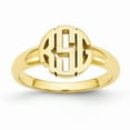 thumbnail image 1 of 925 Sterling Silver Yellow Gold-Plated Monogram Signet Ring Band Size 7.5, 1 of 4