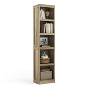 LINSY HOME 68in 5 Tier Bookshelf, Tall Narrow Bookcase Shelf Storage Organizer, Modern Book Shelf for Bedroom, Living Room and Home Office, Light Brown