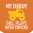 thumbnail image 4 of Inktastic Construction My Daddy Still Plays with Trucks Boys or Girls Baby Bib, 4 of 4