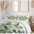 thumbnail image 4 of Ambesonne Eucalyptus Leaves Duvet Cover Set, Branches Polygons, Calking, Peacock Green Mustard, 4 of 5