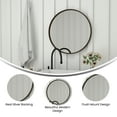 thumbnail image 6 of Emma + Oliver 27.5" Round Wall Mirror with Brushed Bronze Metal Frame, Silver Backing for Clarity and Shatterproof Glass for Entryways, Bathrooms & More, 6 of 12